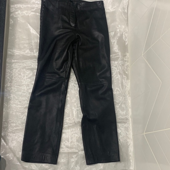 Danier Pants - Made in 🇨🇦Vintage 90’ Danier Black Studded Leather Pants